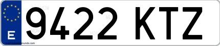Ejemplo de matrícula española 9422 KTZ