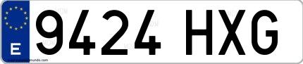 Ejemplo de matrícula española 9424 HXG