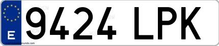 Ejemplo de matrícula española 9424 LPK