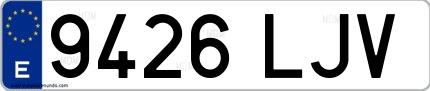 Ejemplo de matrícula española 9426 LJV