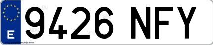 Ejemplo de matrícula española 9426 NFY