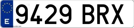 Ejemplo de matrícula española 9429 BRX