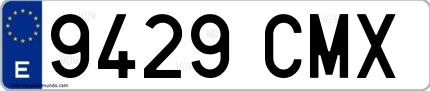 Ejemplo de matrícula española 9429 CMX
