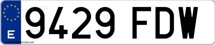Ejemplo de matrícula española 9429 FDW
