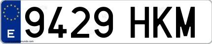Ejemplo de matrícula española 9429 HKM