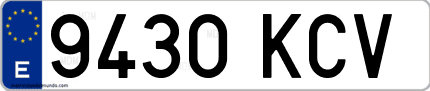 Ejemplo de matrícula de coche ordinaria 9430 KCV