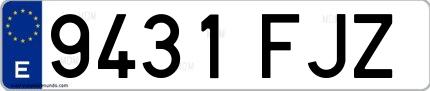 Ejemplo de matrícula española 9431 FJZ