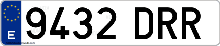 Ejemplo de matrícula de coche ordinaria 9432 DRR