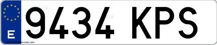 Ejemplo de matrícula española 9434 KPS