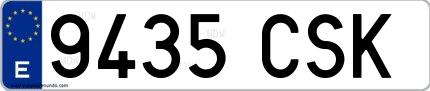 Ejemplo de matrícula española 9435 CSK