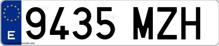 Ejemplo de matrícula española 9435 MZH