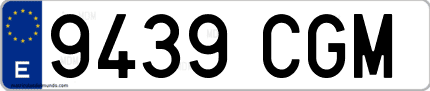 Ejemplo de matrícula de coche ordinaria 9439 CGM