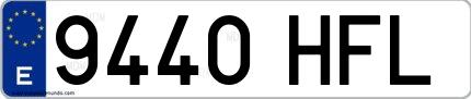 Ejemplo de matrícula española 9440 HFL