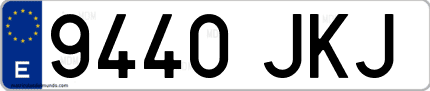 Ejemplo de matrícula de coche ordinaria 9440 JKJ