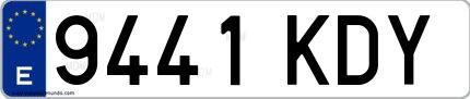 Ejemplo de matrícula española 9441 KDY