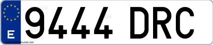 Ejemplo de matrícula española 9444 DRC