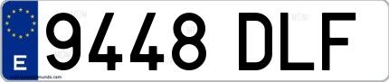 Ejemplo de matrícula española 9448 DLF