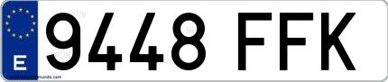 Ejemplo de matrícula española 9448 FFK