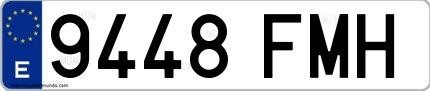 Ejemplo de matrícula española 9448 FMH