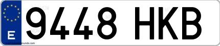 Ejemplo de matrícula española 9448 HKB