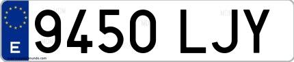 Ejemplo de matrícula española 9450 LJY