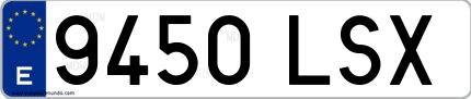 Ejemplo de matrícula española 9450 LSX