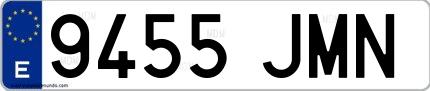 Ejemplo de matrícula española 9455 JMN