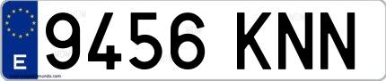 Ejemplo de matrícula española 9456 KNN