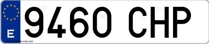 Ejemplo de matrícula española 9460 CHP