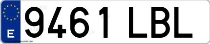 Ejemplo de matrícula española 9461 LBL