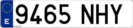 Ejemplo de matrícula española 9465 NHY