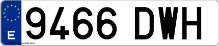 Ejemplo de matrícula de coche ordinaria 9466 DWH