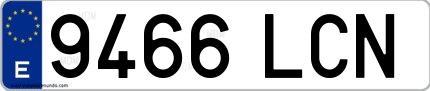 Ejemplo de matrícula española 9466 LCN