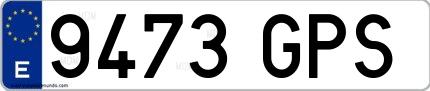 Ejemplo de matrícula española 9473 GPS