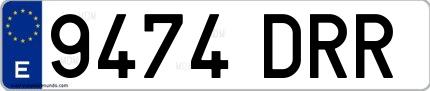 Ejemplo de matrícula española 9474 DRR