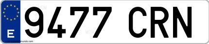 Ejemplo de matrícula española 9477 CRN