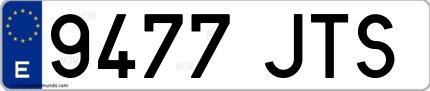 Ejemplo de matrícula española 9477 JTS