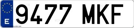 Ejemplo de matrícula española 9477 MKF