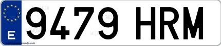 Ejemplo de matrícula española 9479 HRM