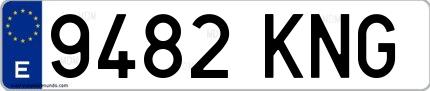 Ejemplo de matrícula española 9482 KNG