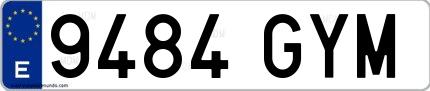 Ejemplo de matrícula española 9484 GYM