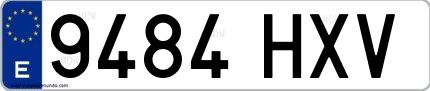 Ejemplo de matrícula española 9484 HXV