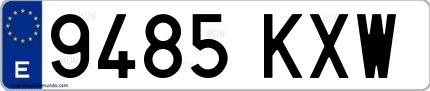 Ejemplo de matrícula española 9485 KXW