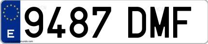 Ejemplo de matrícula española 9487 DMF