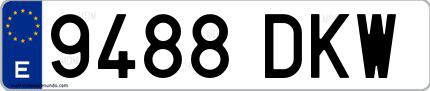 Ejemplo de matrícula española 9488 DKW