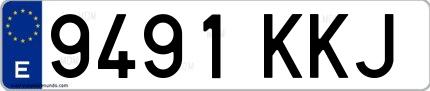 Ejemplo de matrícula española 9491 KKJ