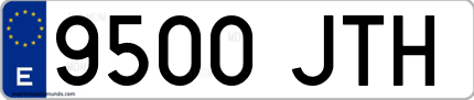 Ejemplo de matrícula de coche ordinaria 9500 JTH