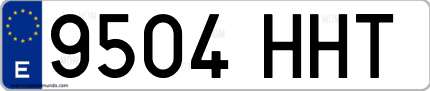 Ejemplo de matrícula de coche ordinaria 9504 HHT