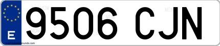 Ejemplo de matrícula española 9506 CJN
