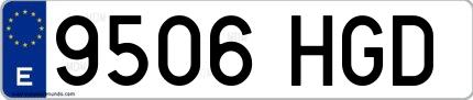 Ejemplo de matrícula española 9506 HGD